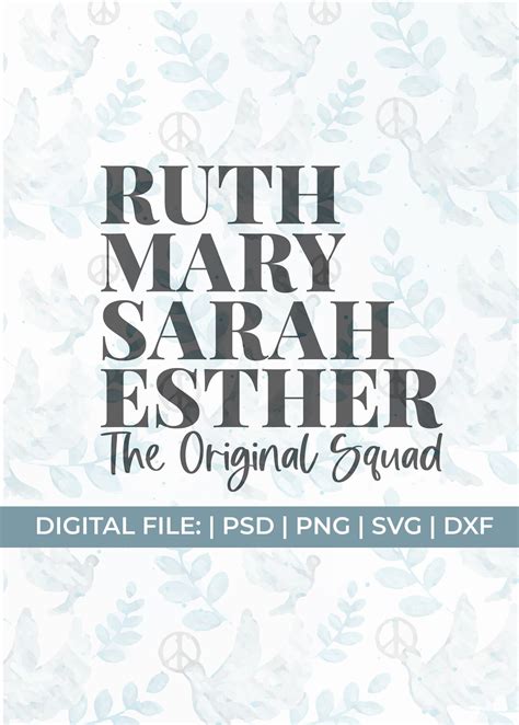 Ruth Svg Mary Svg Sarah Svg Esther Svg Women Of The Bible Etsy