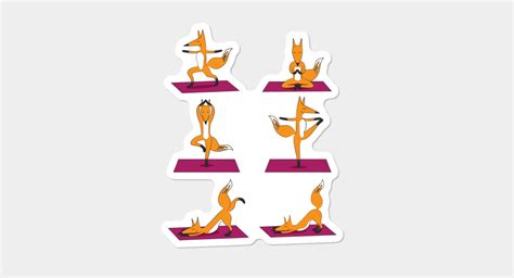 Fox Yoga Stickers By Starfall Design By Humans