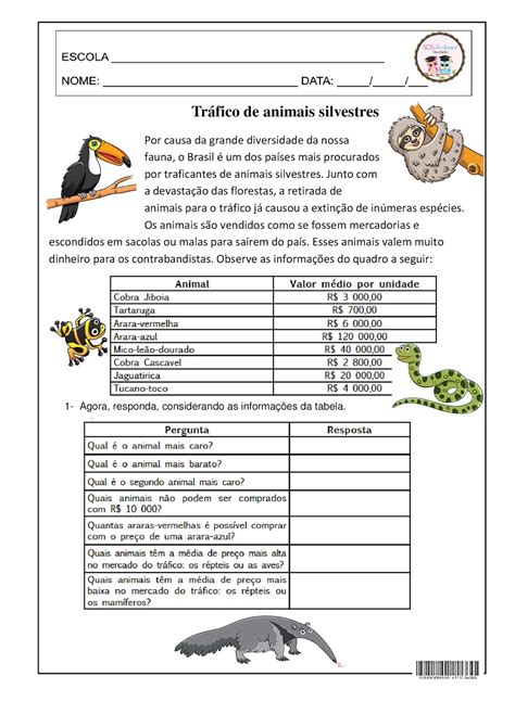 Atividades Animais Em Extinção