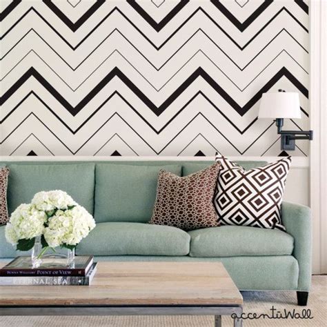 Chevron Bold Black Peel And Stick Fabric Wallpaper By Accentuwall Bold