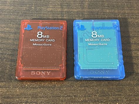 Sony Playstation 2 Memory Cards X2 8mb Ps2 Scph 10020 Clear Blue