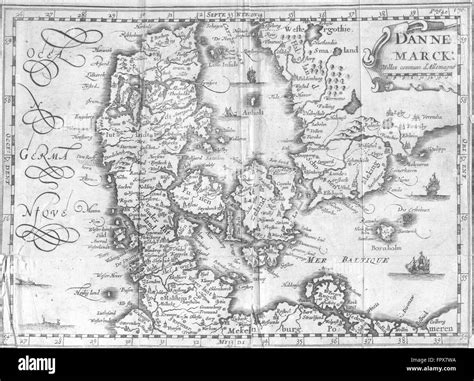 Denmark Danne Marck Martineau 1700 Antique Map Stock Photo Alamy