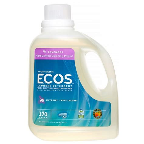 Ecos 2 Packs Hypoallergenic Laundry Detergent Free And Clear 170oz