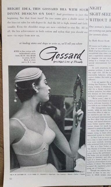 1955 Womens Gossard Bra Youthful Line Of Beauty Vintage Ad Ebay