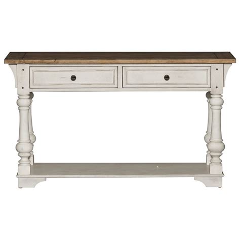 Liberty Furniture Morgan Creek Relaxed Vintage Sofa Table With Bottom