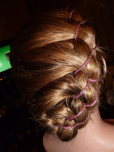 How to braid using 4 strands. 4 Strand Braid, using 2 strands of hair and 2 strands of glitter cord. | 4 strand braids, Hair ...