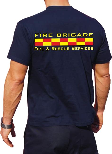 Feuer1 T Shirt Navy Fire Brigade Fire And Rescue Services Uk Clothing