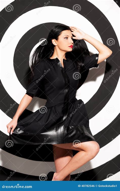 Beauty In Black Dress Stock Photo Image Of Activity