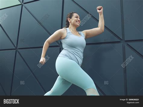 Fat Woman Jogging Image And Photo Free Trial Bigstock