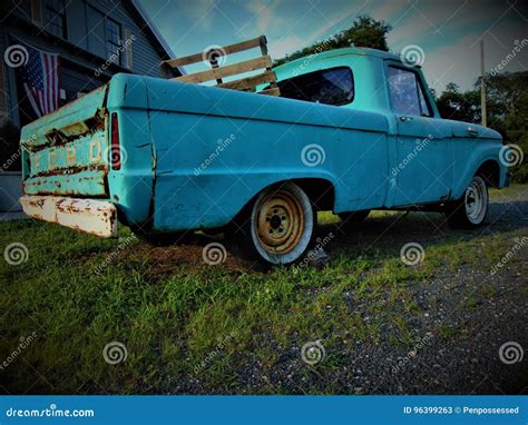Bright Blue Antique Truck Editorial Stock Photo Image Of Cape 96399263