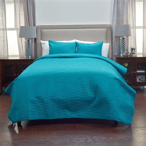 Rizzy Home Parker Teal Teal Bedding Set 90 X 92