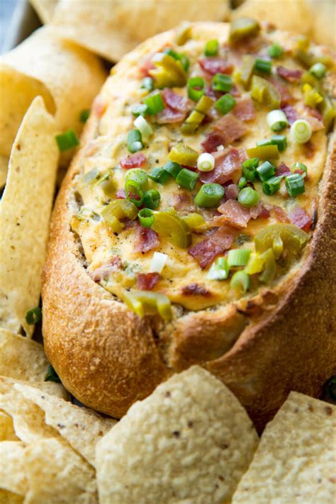 Cheddar Bacon Jalapeno Baked Cheese Dip In Bread Bowl Easy Peasy Meals