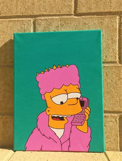 Bart Simpson Painting Bart Painting Simpson Cute Canvas Paintings