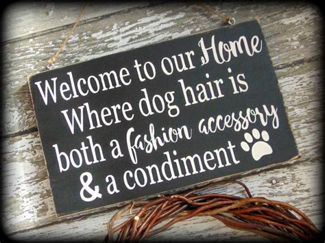 Funny Dog Sign Pet Lover T Welcome Sign Custom Wooden Wall Decor