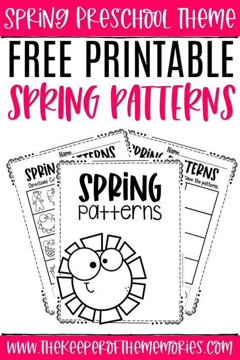 Free Printable Patterns Spring Preschool Worksheets The Keeper Of The