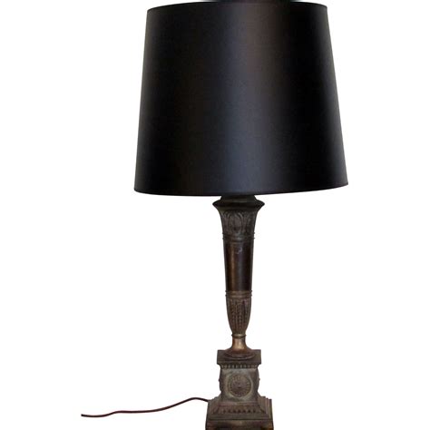 Oaks s501/10 bk black 10 vintage cotton coolie lamp shade the oaks vintage cotton coolie shades are made from high quality fabric and have a reversible gimbal to allow the lamp shade to be either used on a table and. Vintage French Empire Table Lamp with Black Shade from ...