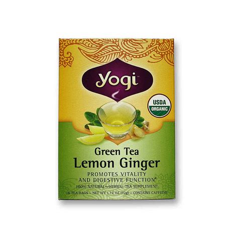 yogi tea organic teas green tea lemon ginger 16 bags