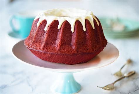 Raspberry Red Velvet Bundt Cake With Cream Cheese Glaze