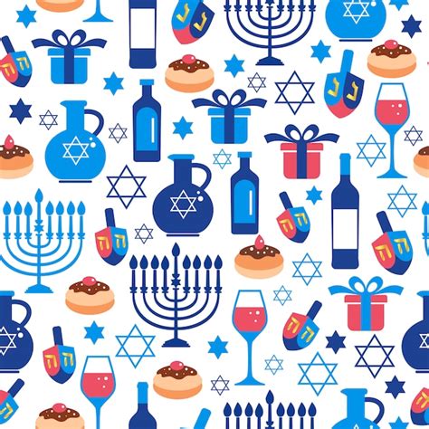 Premium Vector Jewish Holiday Hanukkah Greeting Card With Traditional