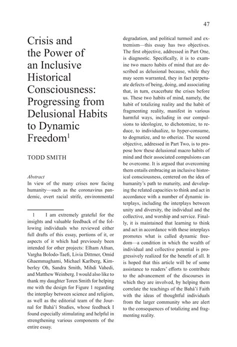 Pdf Crisis And The Power Of An Inclusive Historical Consciousness