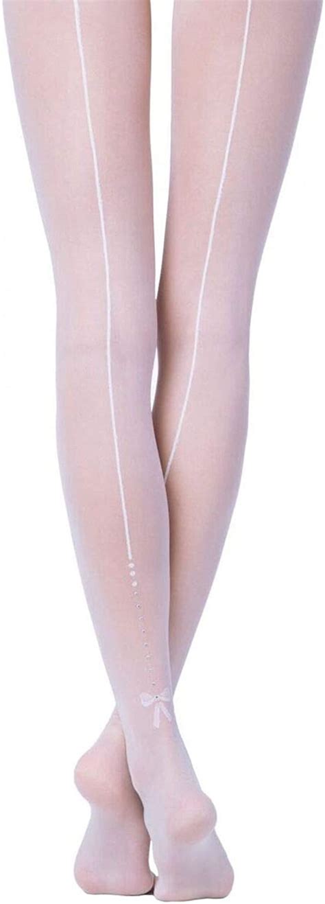 Conte Elegant White Bridal Pantyhose Tights With Back Seam And