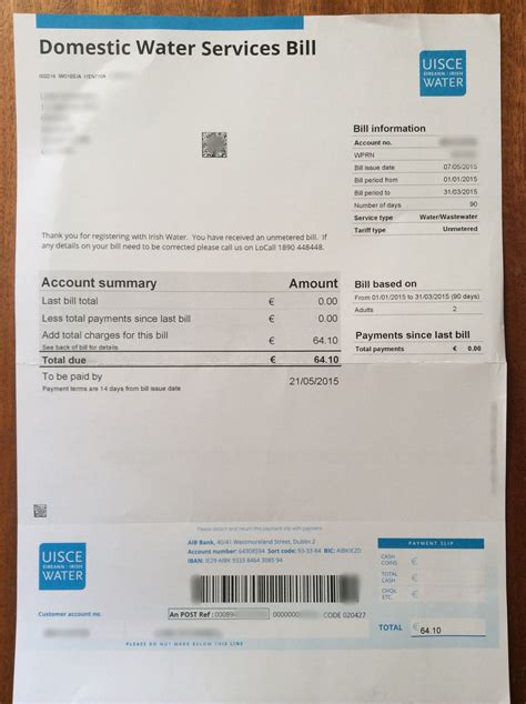 So This Is What An Irish Water Utility Bill Looks Like The Ireland