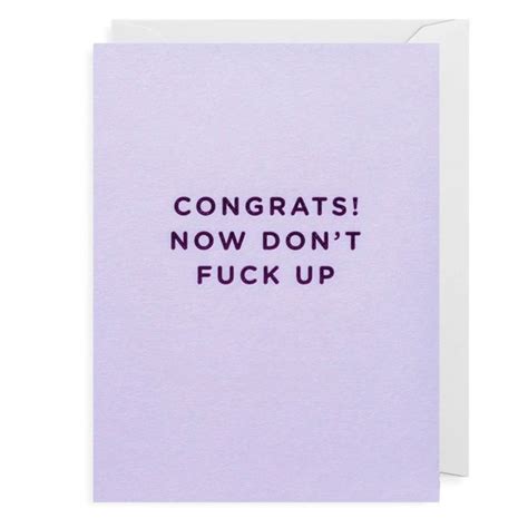 Congrats Don T Fuck It Up Card Utility T Uk