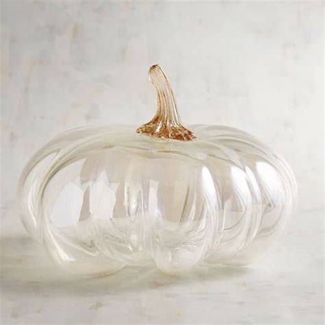 Large Clear Art Glass Pumpkin | Glass pumpkins, Pumpkin fall decor