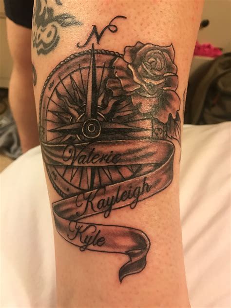 Compass Rose Names Tattoo Lower Leg Tattoo Ian B Thigh Tattoos Women