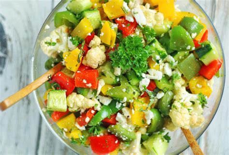 Low Carb Roasted Vegetable Salad Keto Veggie Salad Recipe