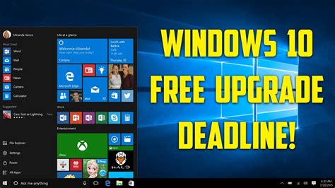 Windows 10 Free Upgrade Deadline Youtube