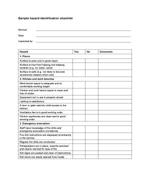 Hazard Identification Checklist Docx Fill And Sign Printable Template
