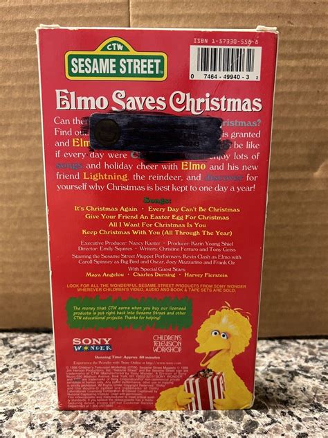 Sesame Street Elmo Saves Christmas Vhs 1996 74644994032 Ebay