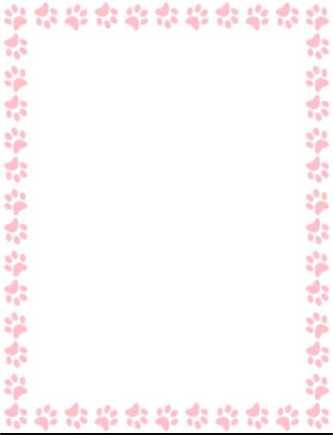 Pink Paws Border Page Borders Borders And Frames Borders For Paper