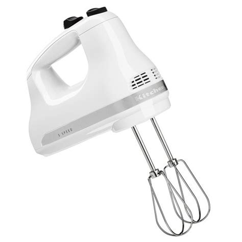 Kitchenaid Khm512wh Ultra Power White 5 Speed Hand Mixer With Stainless