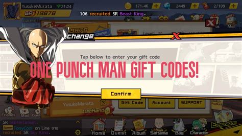 Maybe you would like to learn more about one of these? ONE PUNCH MAN :THE STRONGEST {GIFTCODES!} 3CODES! - YouTube