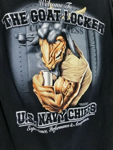 Navy Chiefs T Shirt The Goat Locker 2006 Mens Medium Black 762design