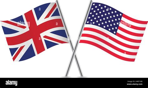 United States Of America Vs United Kingdom Great Britain Flags Cut Out