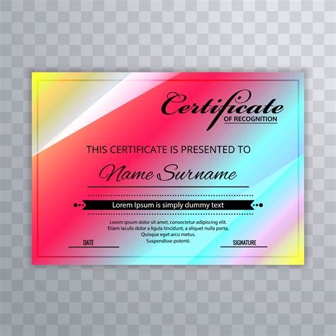 Elegant Certificate Template Colorful Design 245341 Vector Art At Vecteezy
