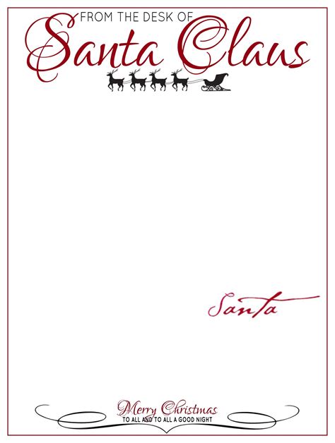 The Desk of Letter Head From Santa Claus | Santa letter template, Santa letter printable, Letter ...