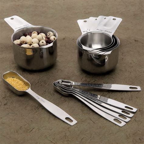 Stainless Steel Metric Measuring Cups And Spoons Set By Cooking Gods