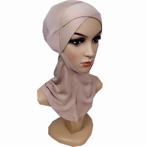 10pcslot With Chin Cotton Inner Hijab Caps Muslim Soft Hijab Cap
