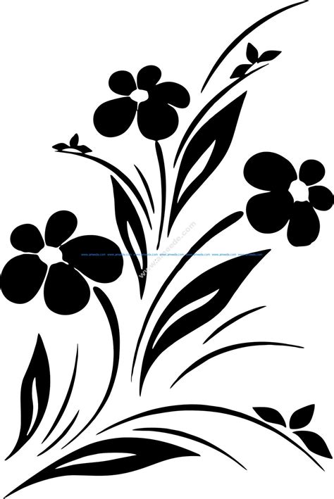 Hand drawn seamless black and white pattern with hummingbirds and flowers. Simple Flower Designs Black And White Vector Art jpg ...