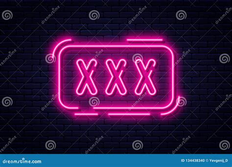 Neon Sign Adults Only 18 Plus Sex And Xxx Restricted Content Erotic Video Concept Banner
