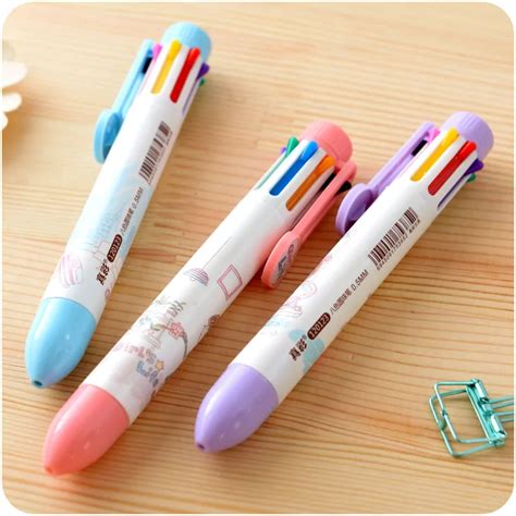 Buy 4 Pcslot Cute Girl Ballpoint Pen 8 Color Ink