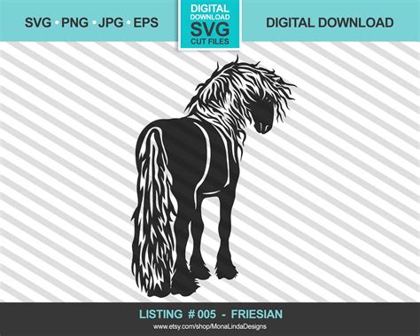 Friesian Horse Svg Studio 3 Cricut Silhouette Etsy