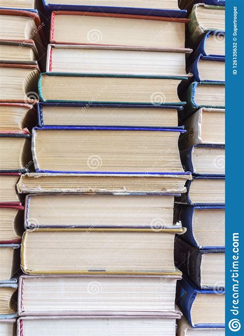 Stack Of Used Old Books Background Stock Photo Image Of Learning