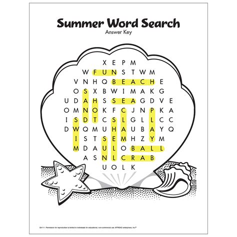 Free Printable Summer Word Search — Trend Enterprises Inc
