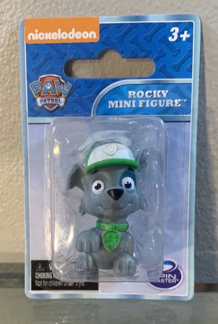 Paw Patrol Mighty Pups Rocky Mini Figure Badge And Paws 2” New Sealed 6