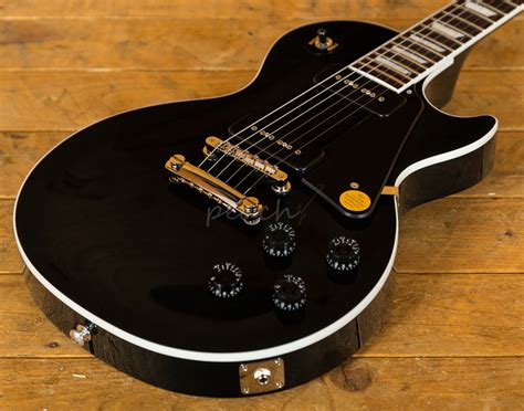 Gibson Usa 2018 Les Paul Classic In Ebony Peach Guitars